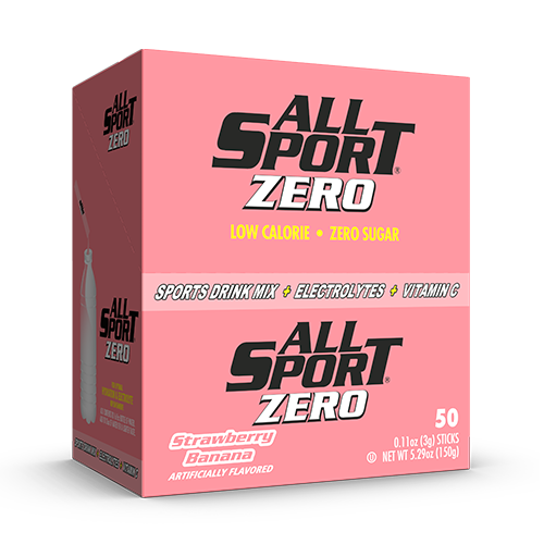 All Sport Zero Powder Sticks, Strawberry Banana, Box of 50