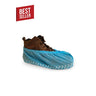 Blue shoe cover over a brown boot with a 'Best Seller' label on a white background